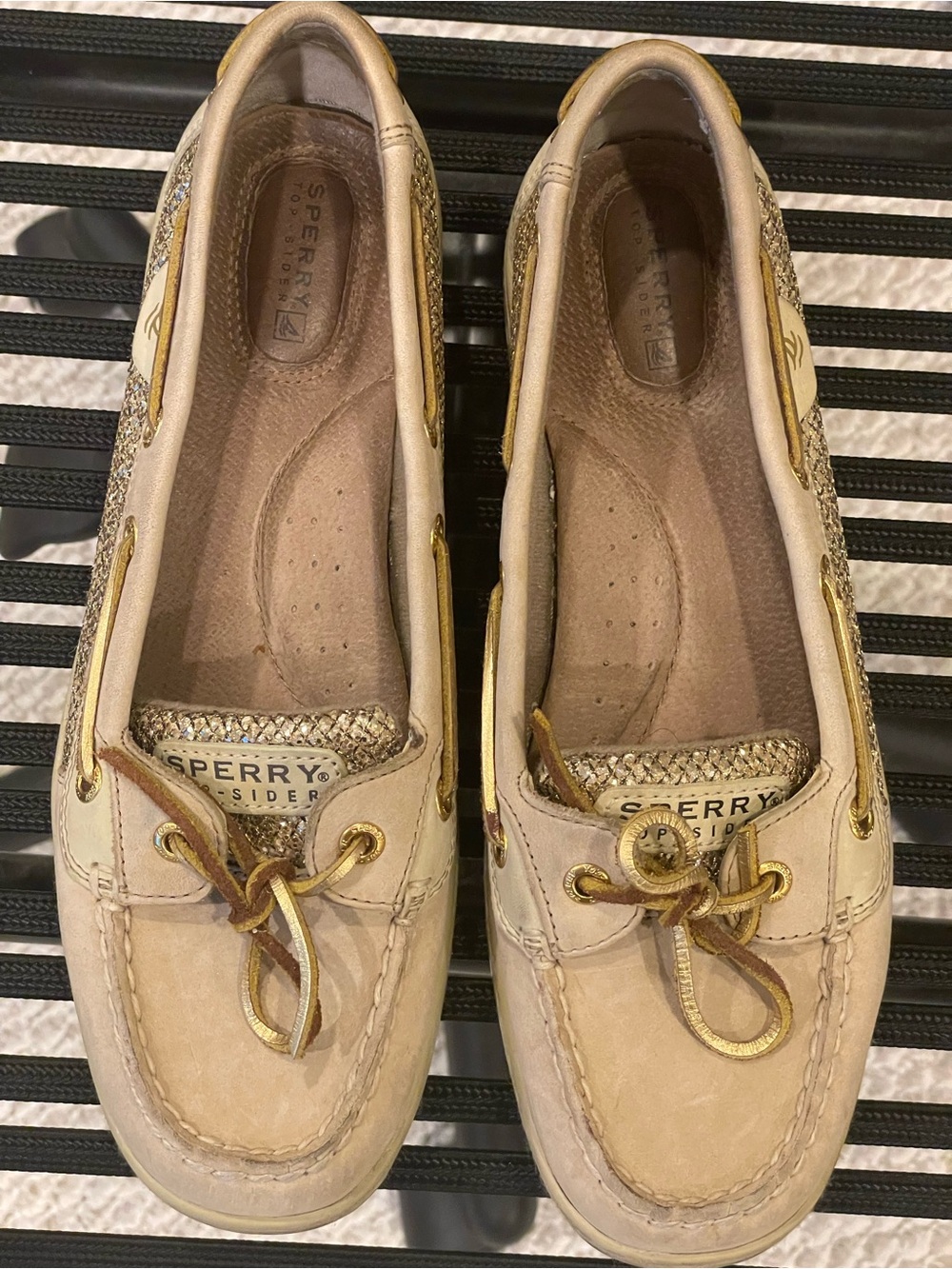 Sperry Women's Top Sider Boat Shoes with Gold Accents